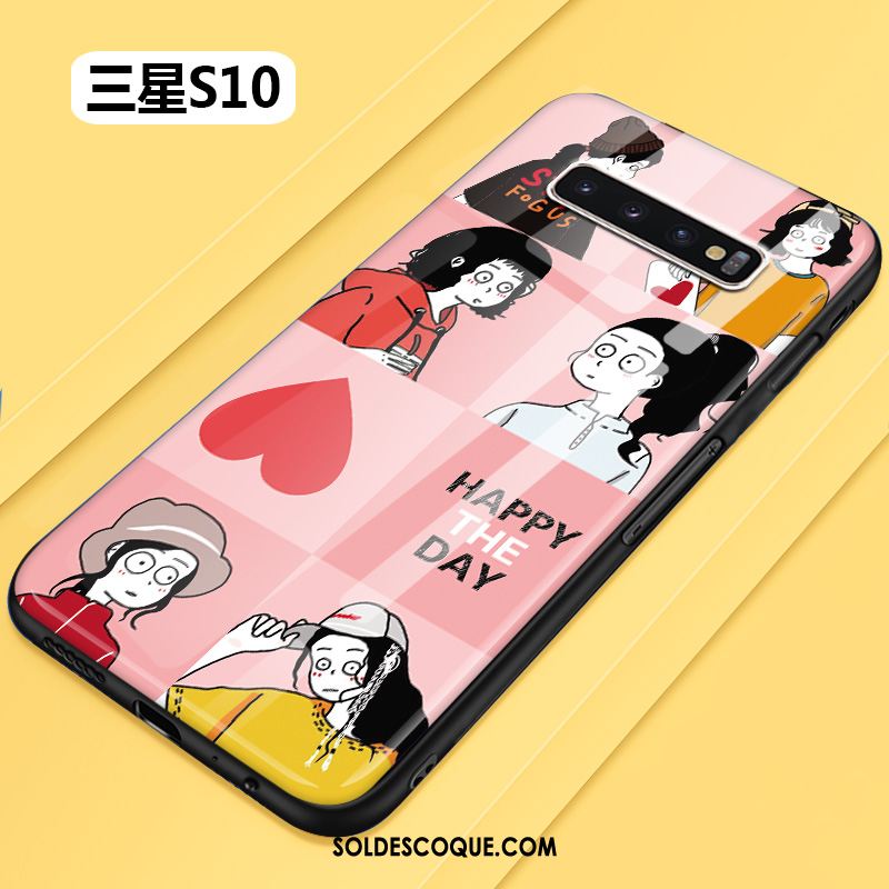 Coque Samsung Galaxy S10 Fluide Doux Étui Difficile Tout Compris Rose En Ligne