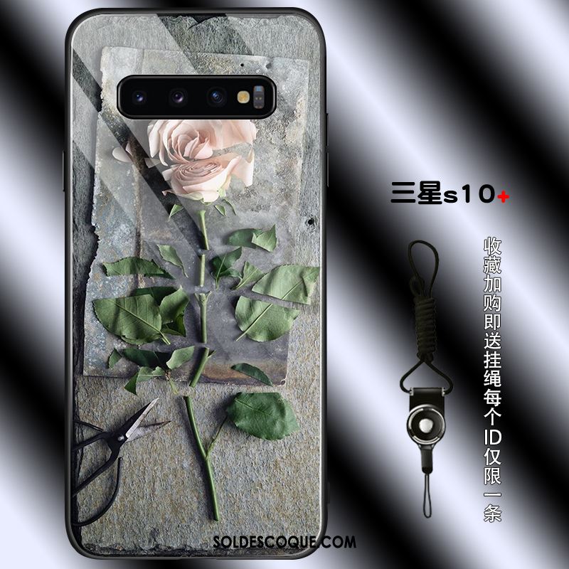 Coque Samsung Galaxy S10+ Jeunesse Simple Rose Vintage Téléphone Portable En Vente