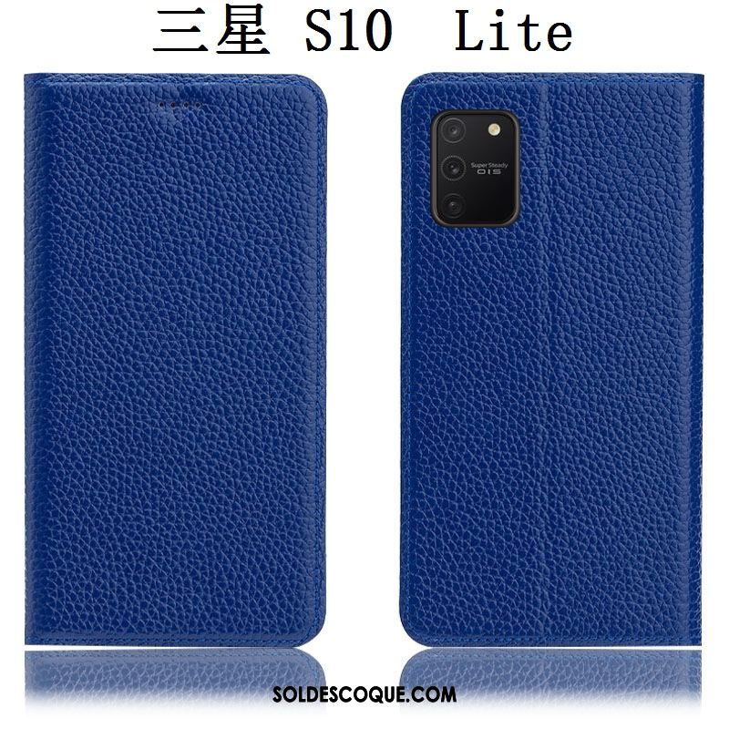 Coque Samsung Galaxy S10 Lite Cuir Véritable Protection Téléphone Portable Modèle Fleurie Litchi Soldes