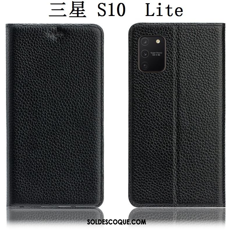 Coque Samsung Galaxy S10 Lite Cuir Véritable Protection Téléphone Portable Modèle Fleurie Litchi Soldes
