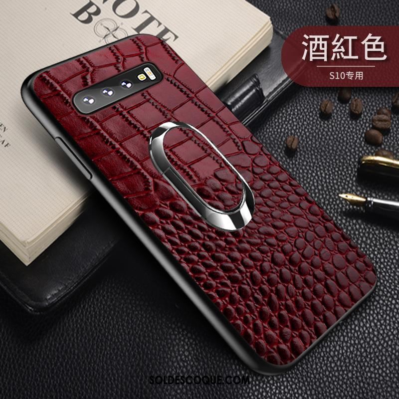 Coque Samsung Galaxy S10 Luxe Cuir Véritable Modèle Fleurie Business Tout Compris Soldes