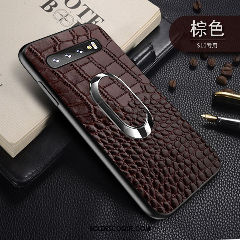 Coque Samsung Galaxy S10 Luxe Cuir Véritable Modèle Fleurie Business Tout Compris Soldes