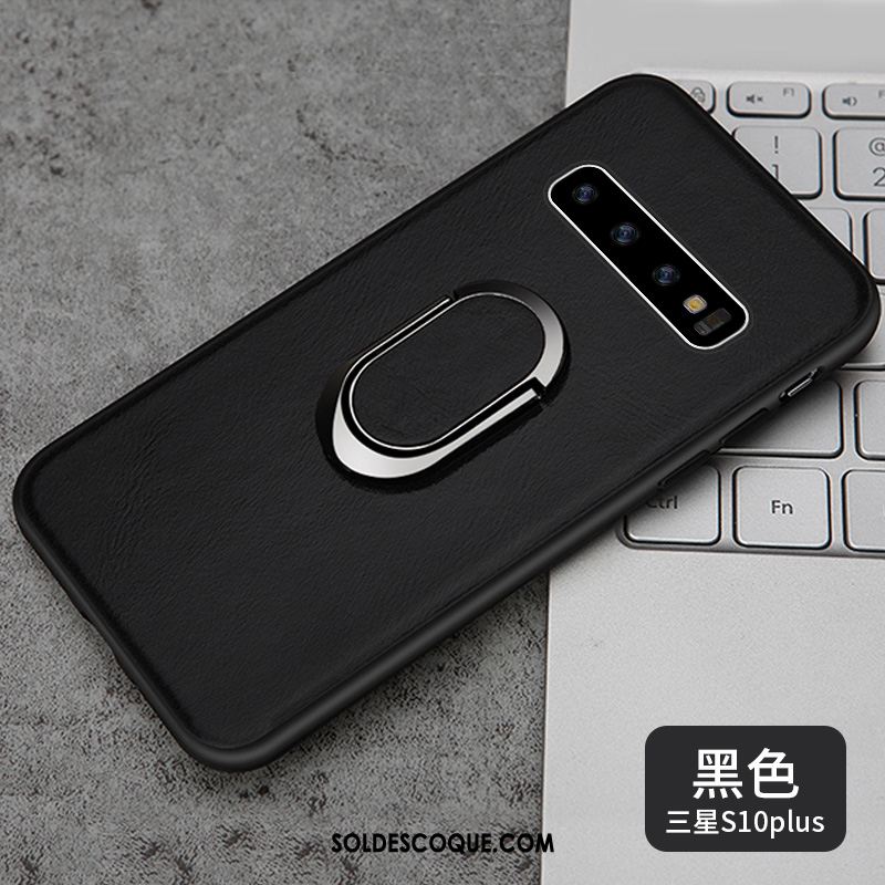 Coque Samsung Galaxy S10+ Luxe Élégant Cuir Véritable Étui Business Pas Cher