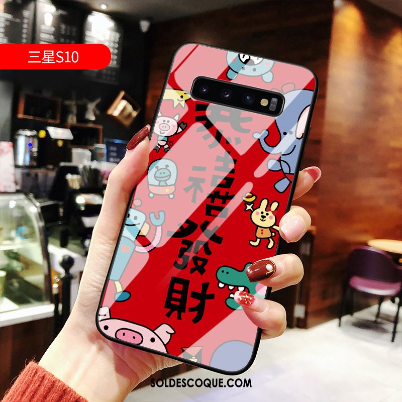 Coque Samsung Galaxy S10 Net Rouge Charmant Tout Compris Dessin Animé Étui En Vente