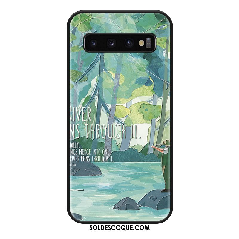 Coque Samsung Galaxy S10+ Personnalité Business Tout Compris Créatif Vert Soldes