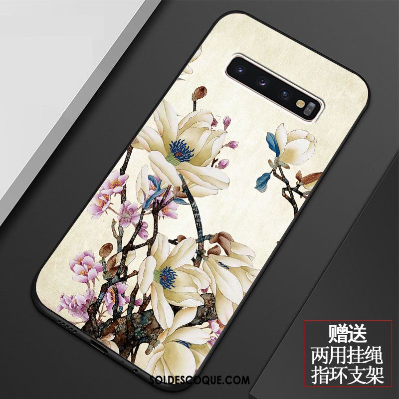 Coque Samsung Galaxy S10 Petit Silicone Vintage Incassable Étui Pas Cher