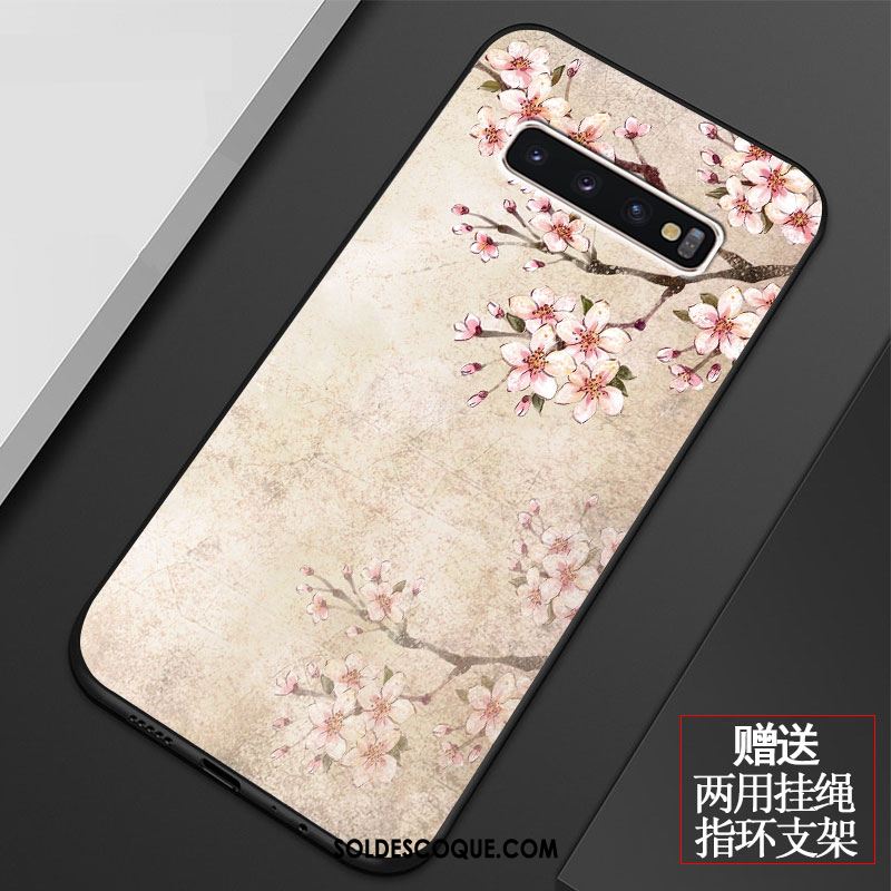 Coque Samsung Galaxy S10 Petit Silicone Vintage Incassable Étui Pas Cher