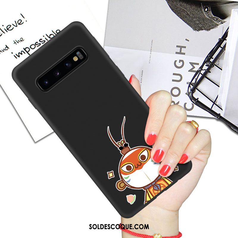 Coque Samsung Galaxy S10 Protection Fluide Doux Tout Compris Étoile Net Rouge Housse Pas Cher