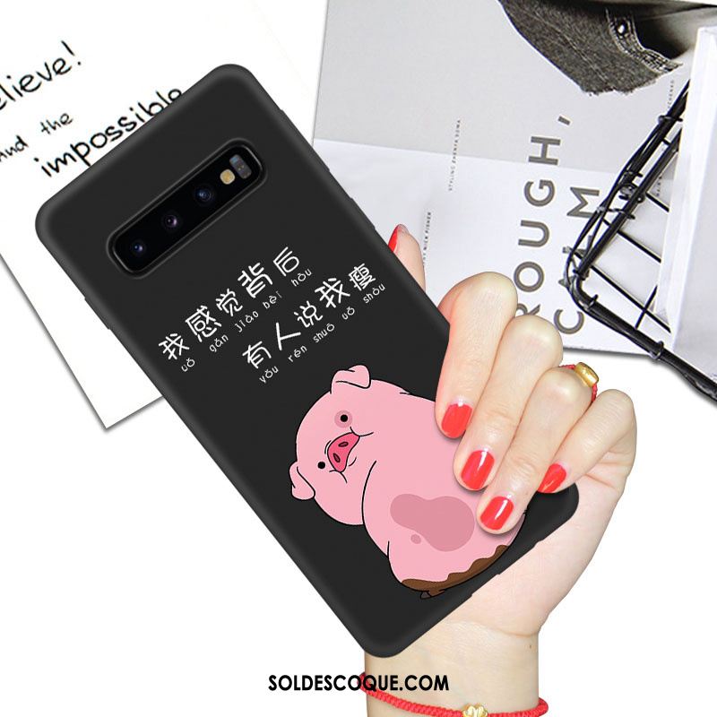 Coque Samsung Galaxy S10 Protection Fluide Doux Tout Compris Étoile Net Rouge Housse Pas Cher