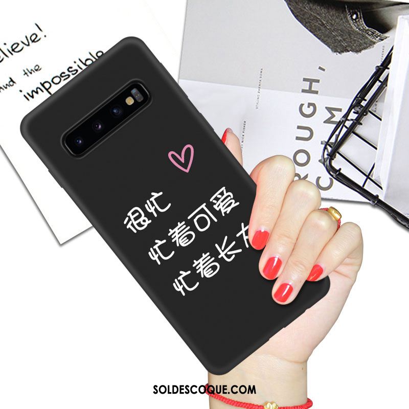 Coque Samsung Galaxy S10 Protection Fluide Doux Tout Compris Étoile Net Rouge Housse Pas Cher