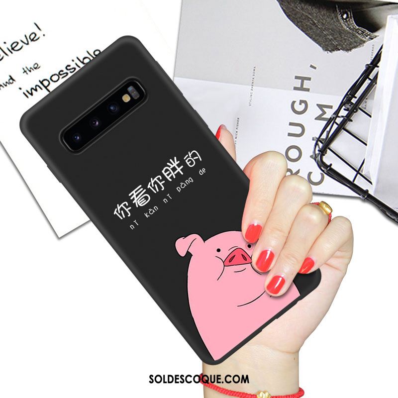 Coque Samsung Galaxy S10 Protection Fluide Doux Tout Compris Étoile Net Rouge Housse Pas Cher