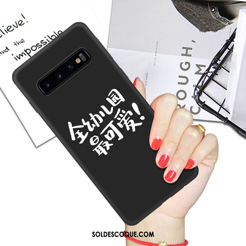 Coque Samsung Galaxy S10 Protection Fluide Doux Tout Compris Étoile Net Rouge Housse Pas Cher