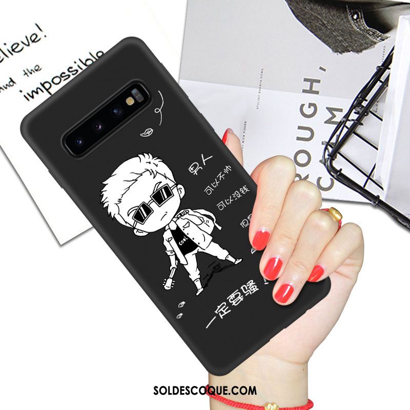 Coque Samsung Galaxy S10 Protection Fluide Doux Tout Compris Étoile Net Rouge Housse Pas Cher