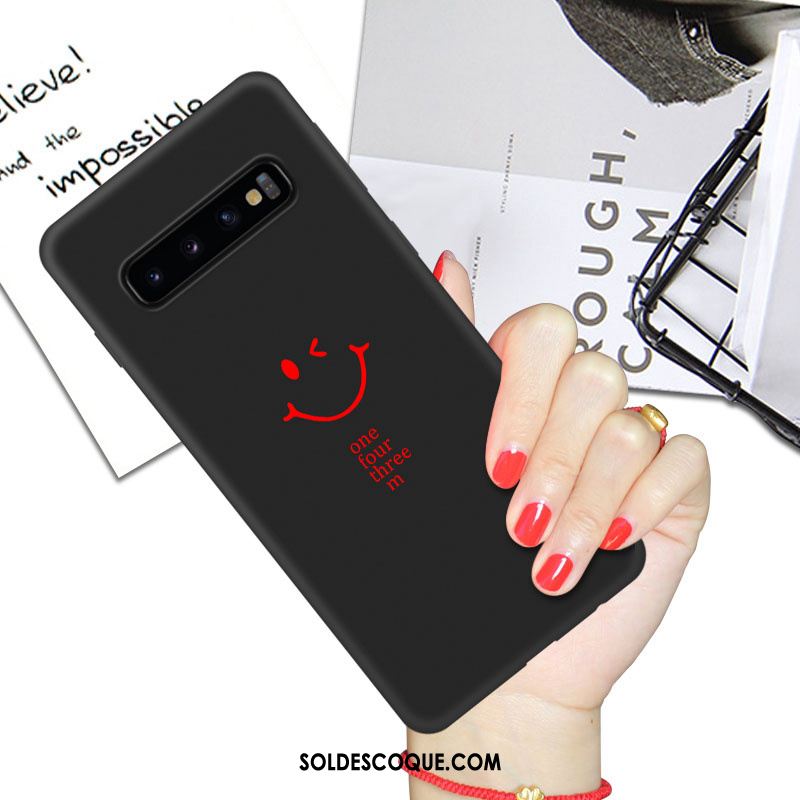 Coque Samsung Galaxy S10 Protection Fluide Doux Tout Compris Étoile Net Rouge Housse Pas Cher