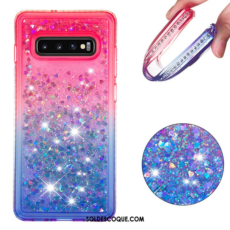 Coque Samsung Galaxy S10+ Quicksand Incassable Dégradé Étoile Protection Pas Cher