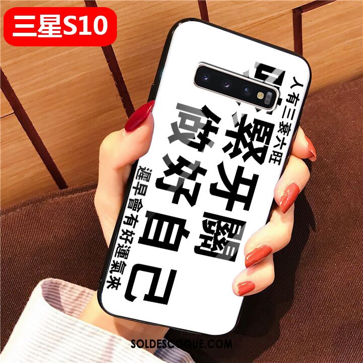 Coque Samsung Galaxy S10 Silicone Créatif Verre Protection Tout Compris En Ligne