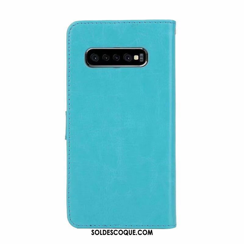 Coque Samsung Galaxy S10+ Silicone Portefeuille Bleu Téléphone Portable Tout Compris Soldes