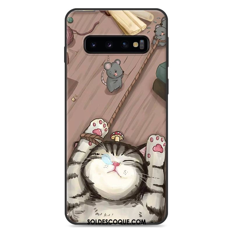 Coque Samsung Galaxy S10+ Silicone Protection Charmant Étui Dessin Animé Pas Cher