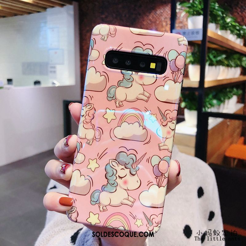 Coque Samsung Galaxy S10+ Tendance Dessin Animé Téléphone Portable Bleu Étoile Pas Cher