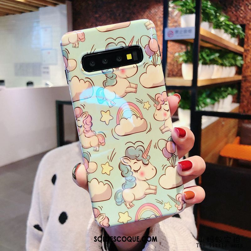 Coque Samsung Galaxy S10+ Tendance Dessin Animé Téléphone Portable Bleu Étoile Pas Cher