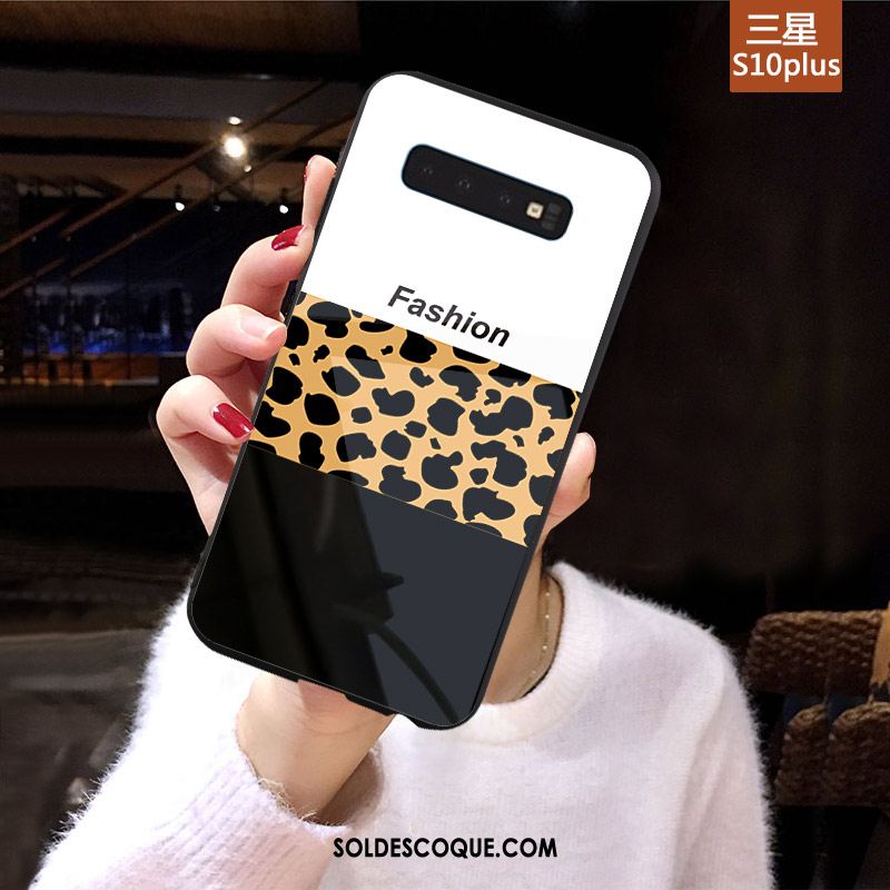 Coque Samsung Galaxy S10+ Tendance Téléphone Portable Léopard Protection Personnalité Soldes