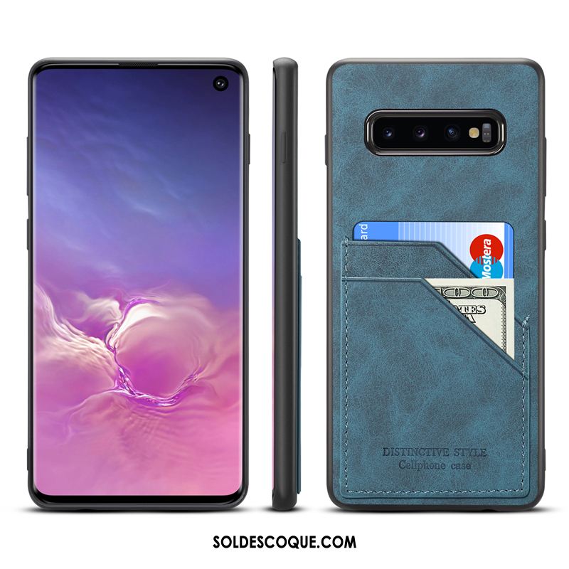 Coque Samsung Galaxy S10 Tout Compris Cuir Véritable Silicone Téléphone Portable Carte France