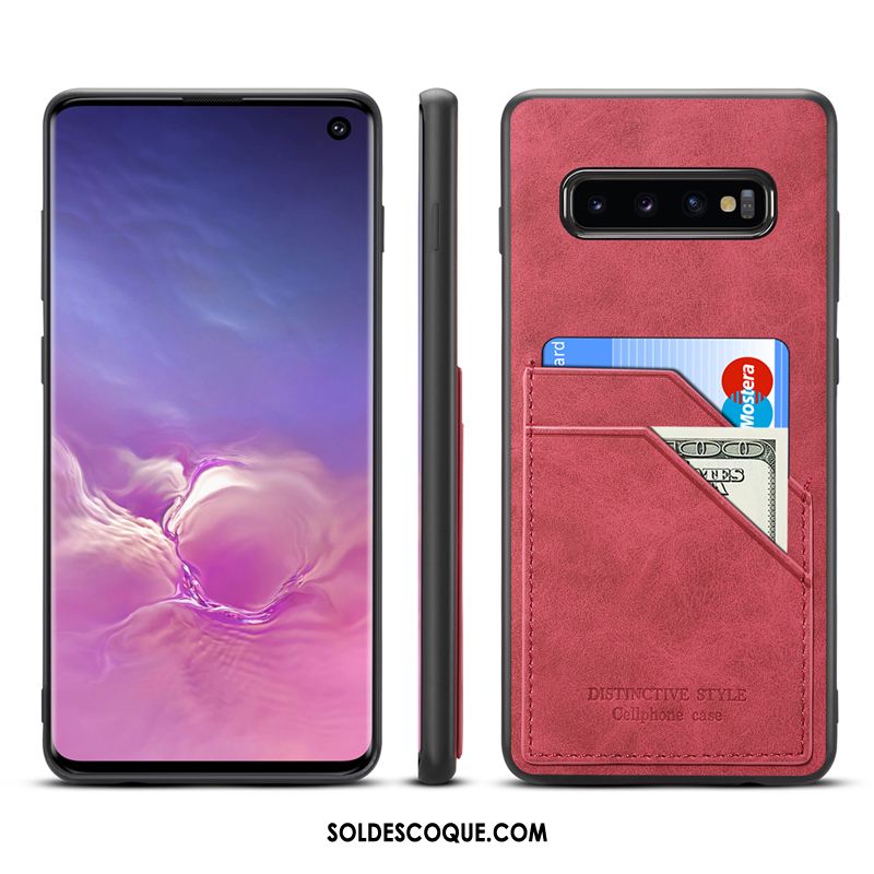 Coque Samsung Galaxy S10 Tout Compris Cuir Véritable Silicone Téléphone Portable Carte France