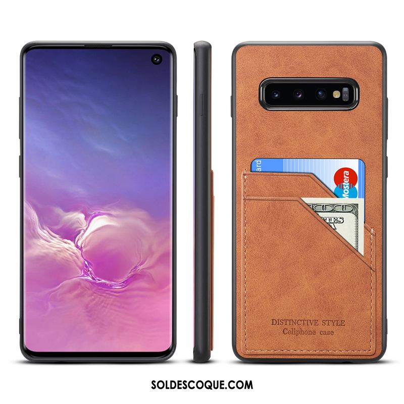 Coque Samsung Galaxy S10 Tout Compris Cuir Véritable Silicone Téléphone Portable Carte France