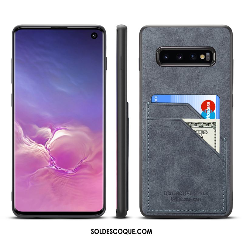 Coque Samsung Galaxy S10 Tout Compris Cuir Véritable Silicone Téléphone Portable Carte France