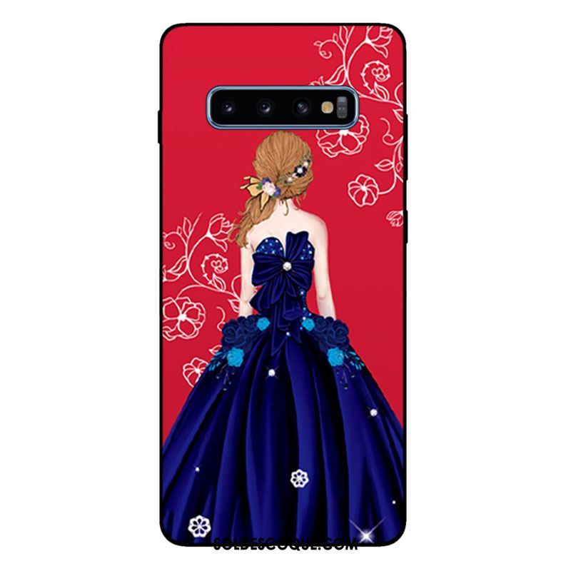 Coque Samsung Galaxy S10+ Tout Compris Rouge Fluide Doux Silicone Mode Soldes