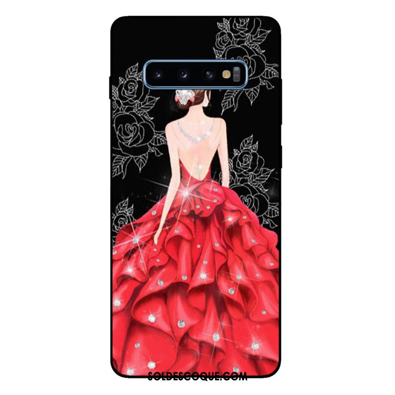 Coque Samsung Galaxy S10+ Tout Compris Rouge Fluide Doux Silicone Mode Soldes