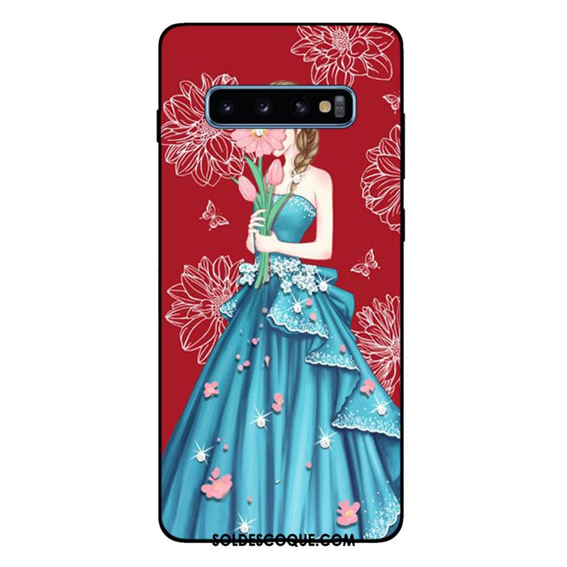 Coque Samsung Galaxy S10+ Tout Compris Rouge Fluide Doux Silicone Mode Soldes