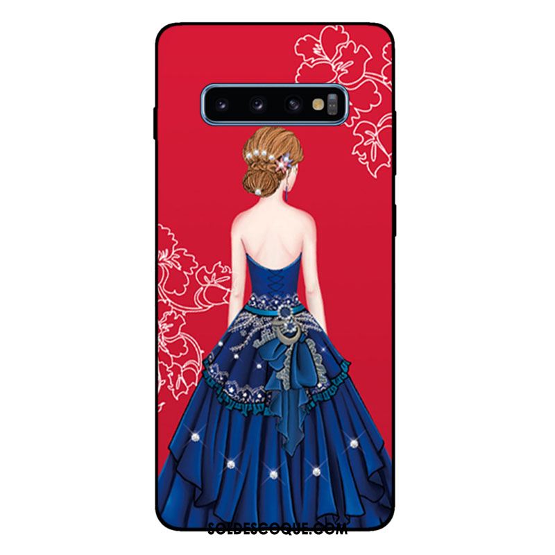 Coque Samsung Galaxy S10+ Tout Compris Rouge Fluide Doux Silicone Mode Soldes