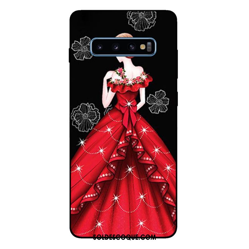 Coque Samsung Galaxy S10+ Tout Compris Rouge Fluide Doux Silicone Mode Soldes