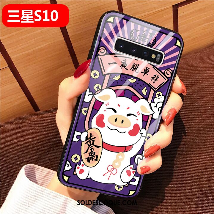 Coque Samsung Galaxy S10 Tout Compris Silicone Violet Étui Dessin Animé Housse Soldes