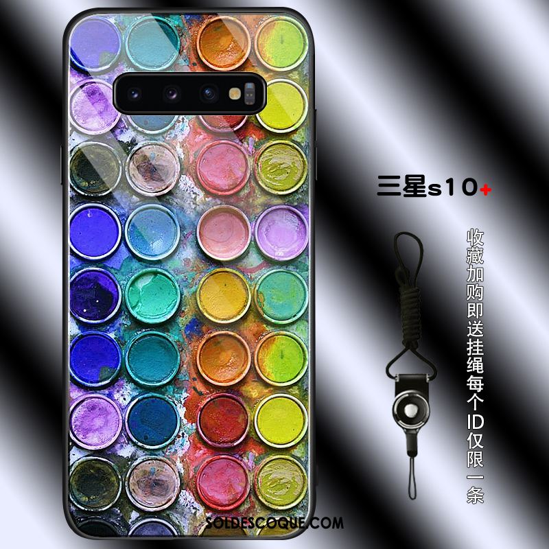 Coque Samsung Galaxy S10+ Tout Compris Téléphone Portable Losange Silicone Net Rouge Pas Cher