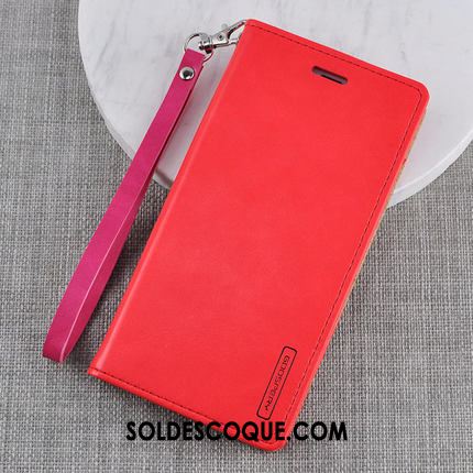 Coque Samsung Galaxy S10+ Très Mince Étui En Cuir Incassable Rouge Étoile Pas Cher