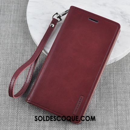 Coque Samsung Galaxy S10+ Très Mince Étui En Cuir Incassable Rouge Étoile Pas Cher