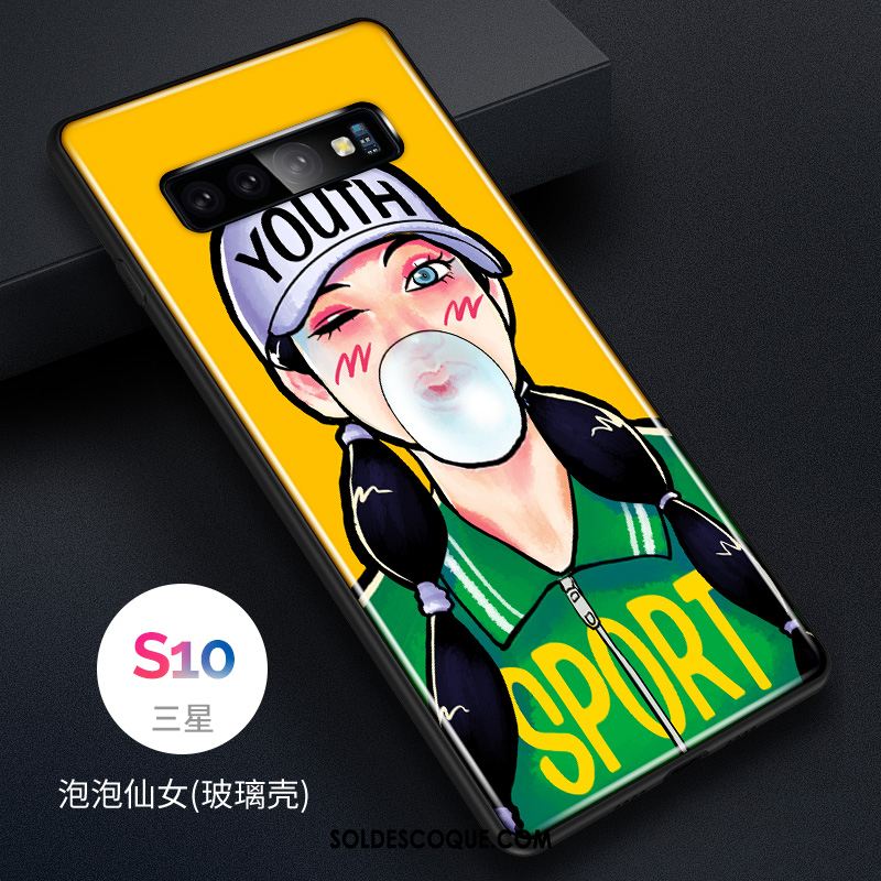 Coque Samsung Galaxy S10 Téléphone Portable Jaune Charmant Incassable Silicone Pas Cher