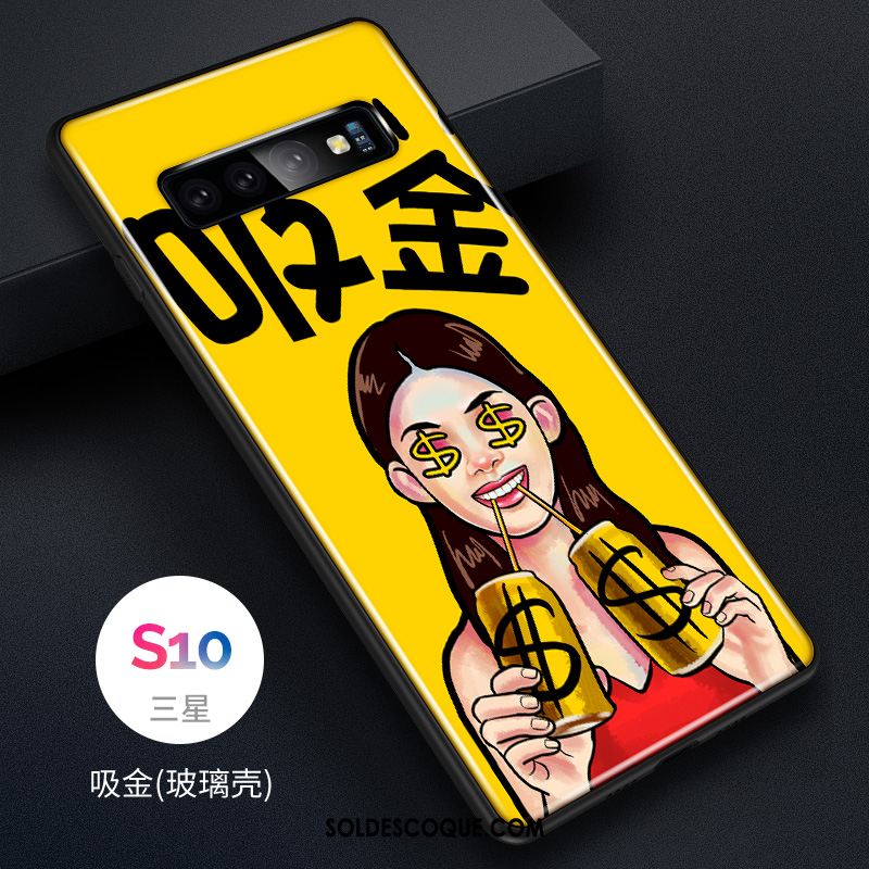 Coque Samsung Galaxy S10 Téléphone Portable Jaune Charmant Incassable Silicone Pas Cher