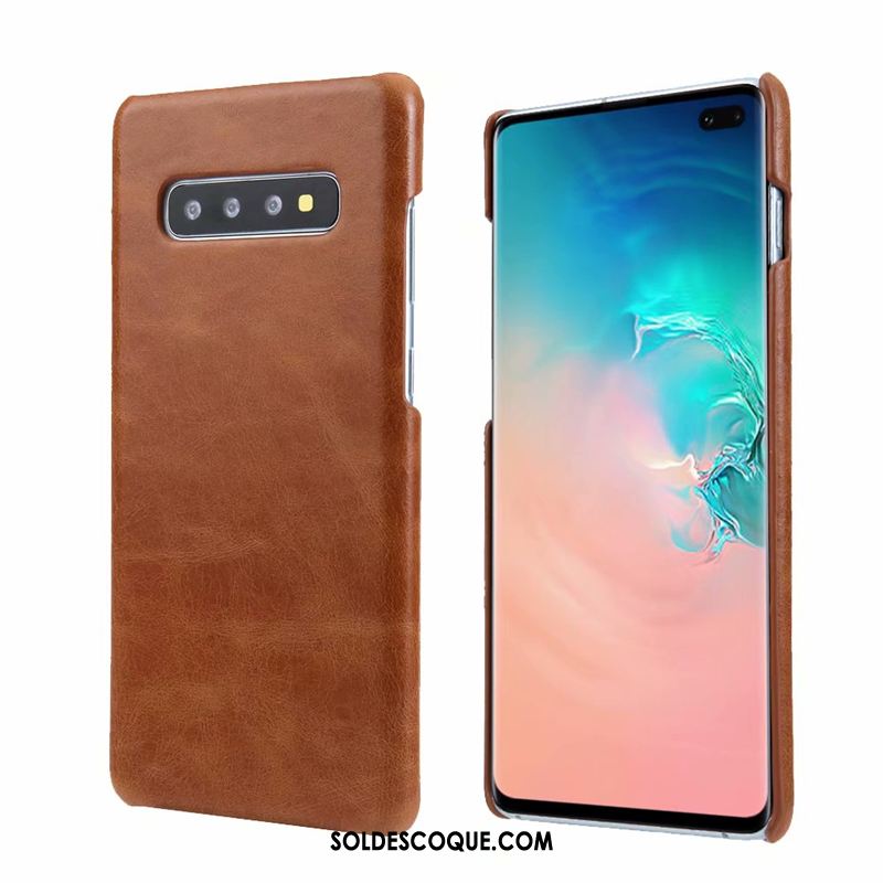 Coque Samsung Galaxy S10 Téléphone Portable Très Mince Cuir Véritable Tendance Protection Pas Cher