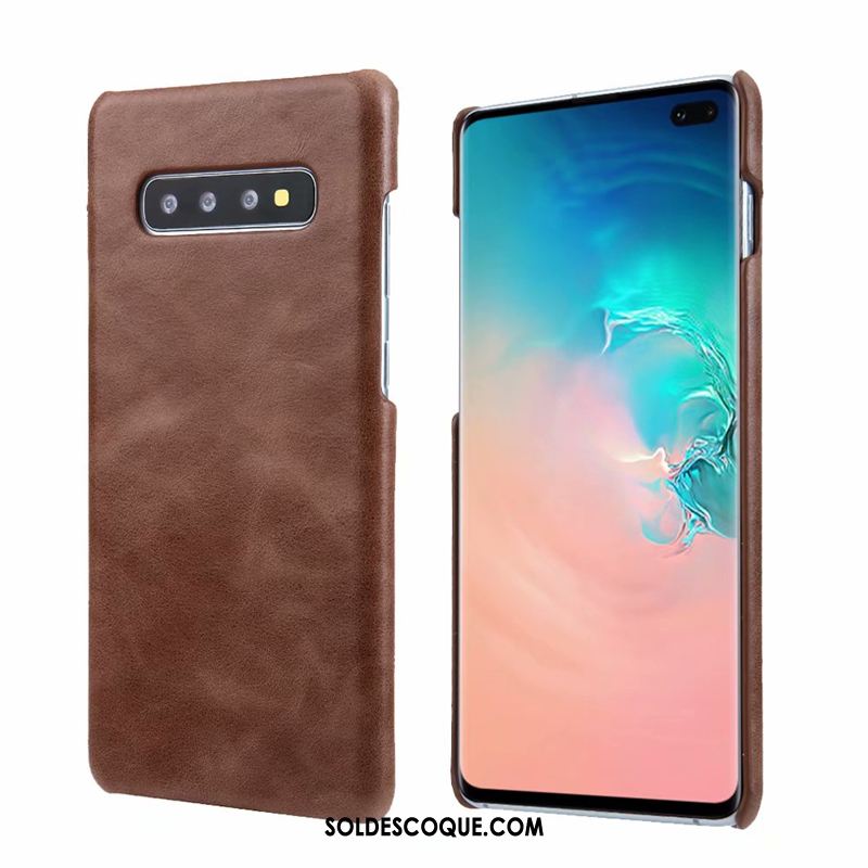 Coque Samsung Galaxy S10 Téléphone Portable Très Mince Cuir Véritable Tendance Protection Pas Cher