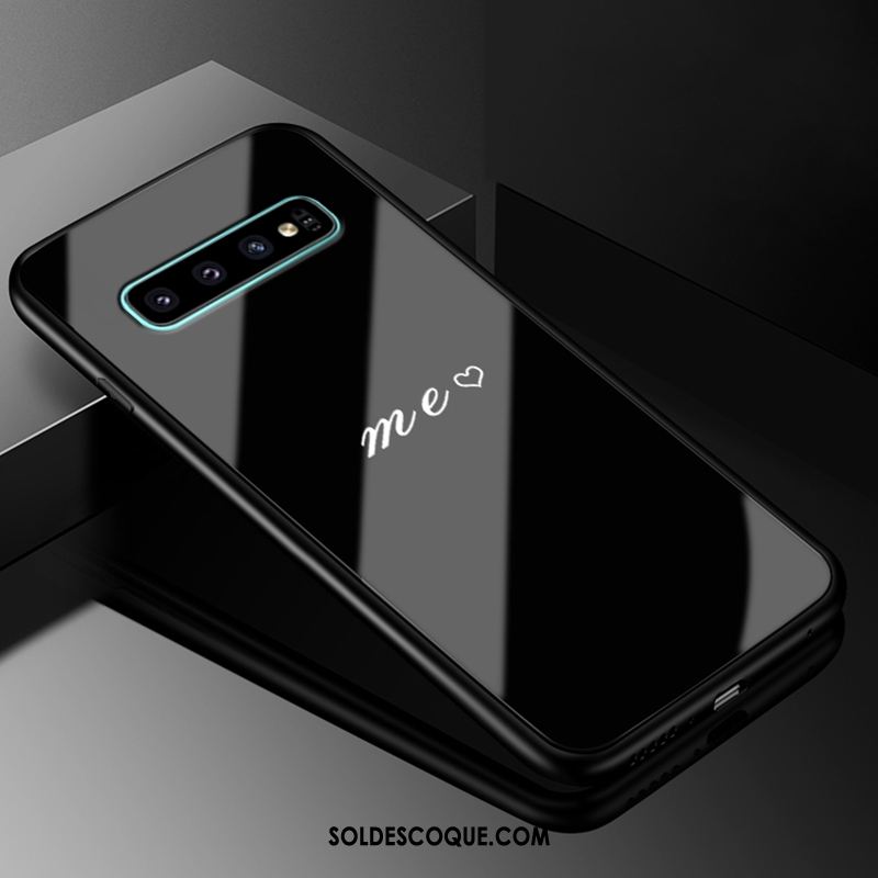 Coque Samsung Galaxy S10+ Verre Créatif Téléphone Portable Noir Protection En Ligne