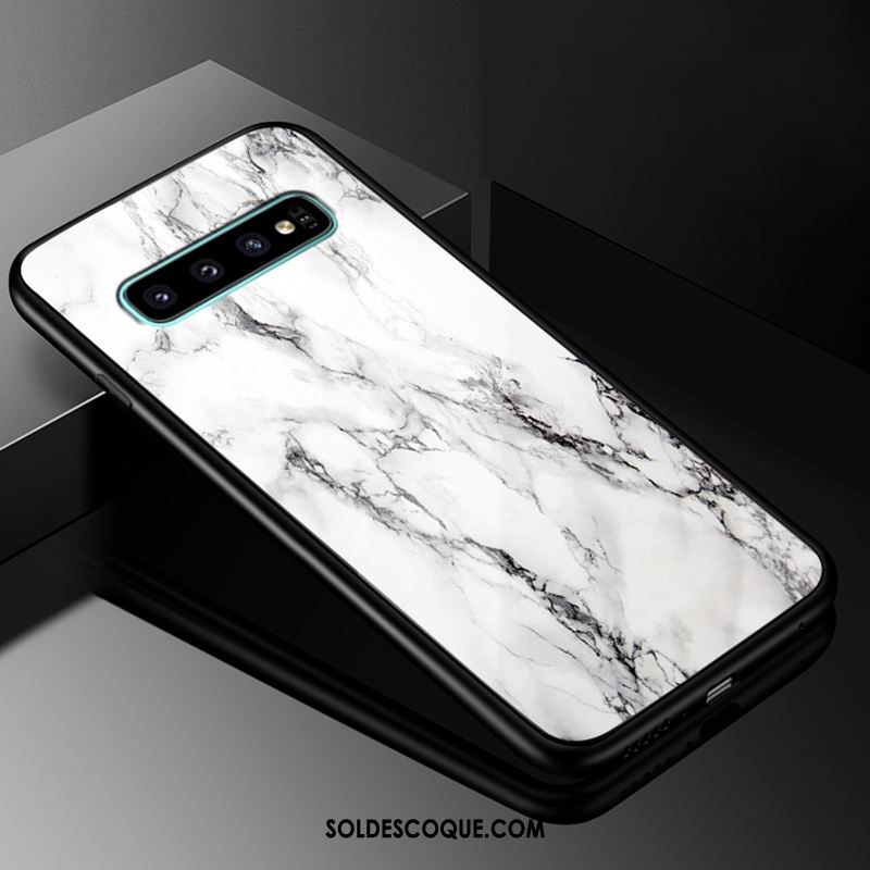 Coque Samsung Galaxy S10+ Verre Créatif Téléphone Portable Noir Protection En Ligne