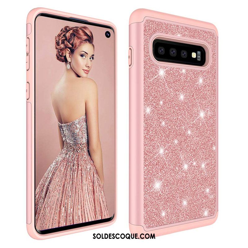 Coque Samsung Galaxy S10+ Violet Protection Rose Cuir Incassable Soldes
