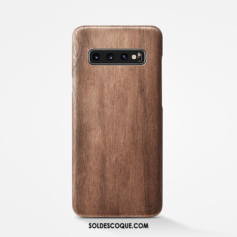 Coque Samsung Galaxy S10 Étui Couvercle Arrière Étoile Simple Délavé En Daim Pas Cher