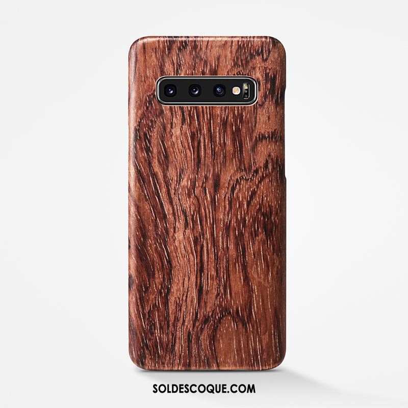 Coque Samsung Galaxy S10 Étui Couvercle Arrière Étoile Simple Délavé En Daim Pas Cher