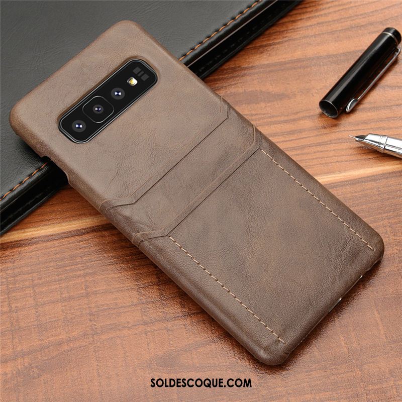 Coque Samsung Galaxy S10+ Étui En Cuir Téléphone Portable Noir Incassable Jeunesse En Vente