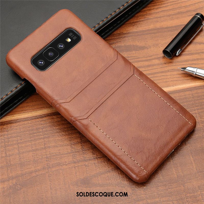 Coque Samsung Galaxy S10+ Étui En Cuir Téléphone Portable Noir Incassable Jeunesse En Vente