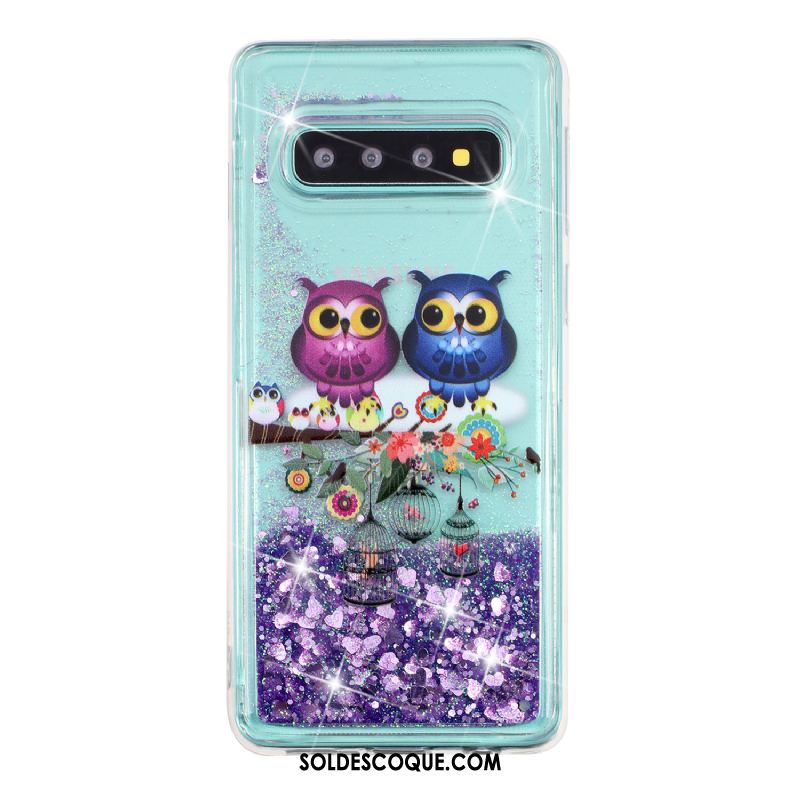 Coque Samsung Galaxy S10+ Étui Protection Quicksand Téléphone Portable Étoile En Vente